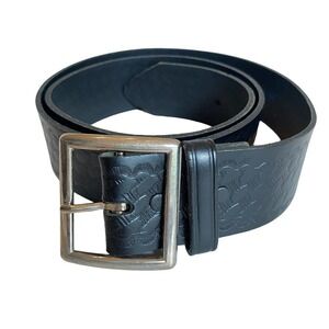 TASK FORCE Black Top Grain Leather Belt Mens Sz L 38-40 Made In USA
